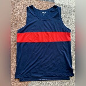 Men's FOURLAPS Dash Striped Tank Top, Size M - Charcoal/Burgundy